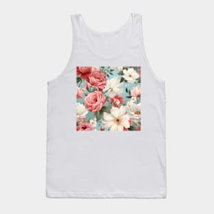 Shabby Chic Flowers Pattern 13 Tank Top